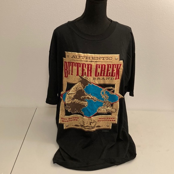 Vintage Cowboy Bitter Creek Brand T-Shirt - Picture 1 of 4